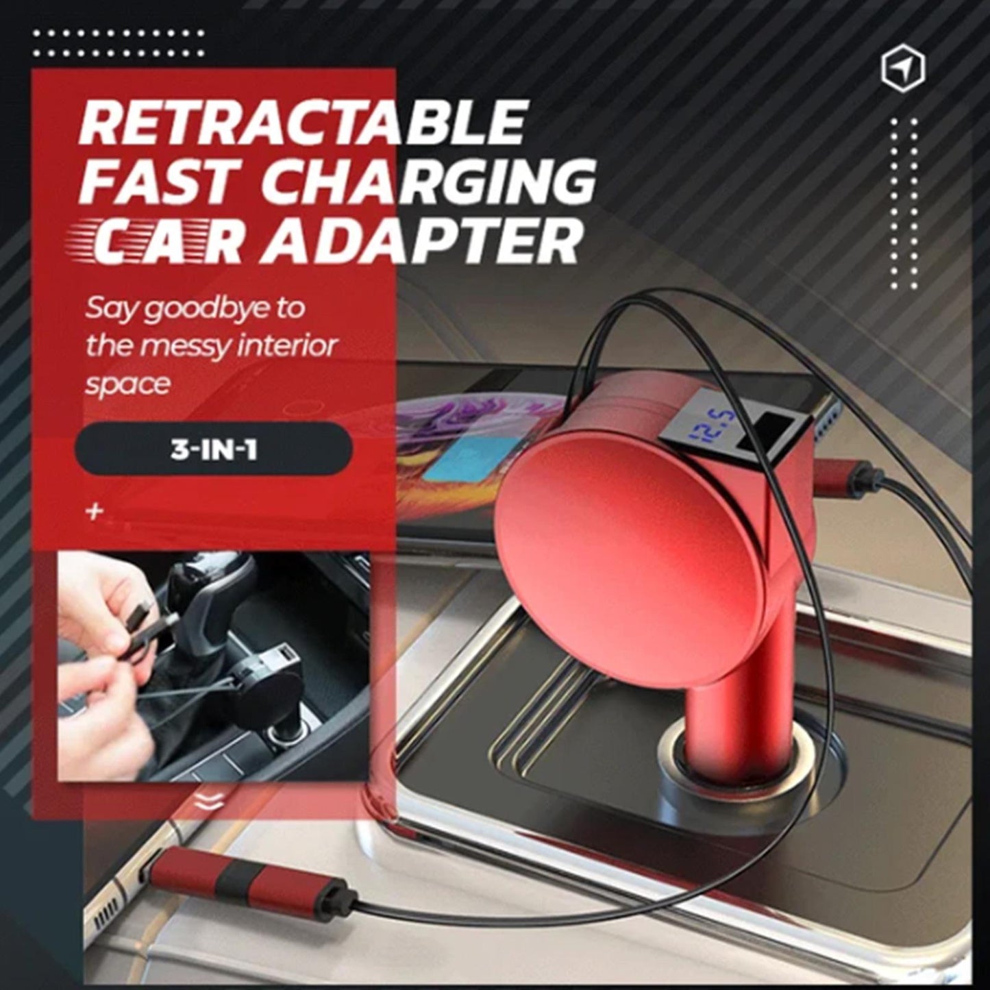 Parysian™ 3-in-1 Retractable Fast Car Charger